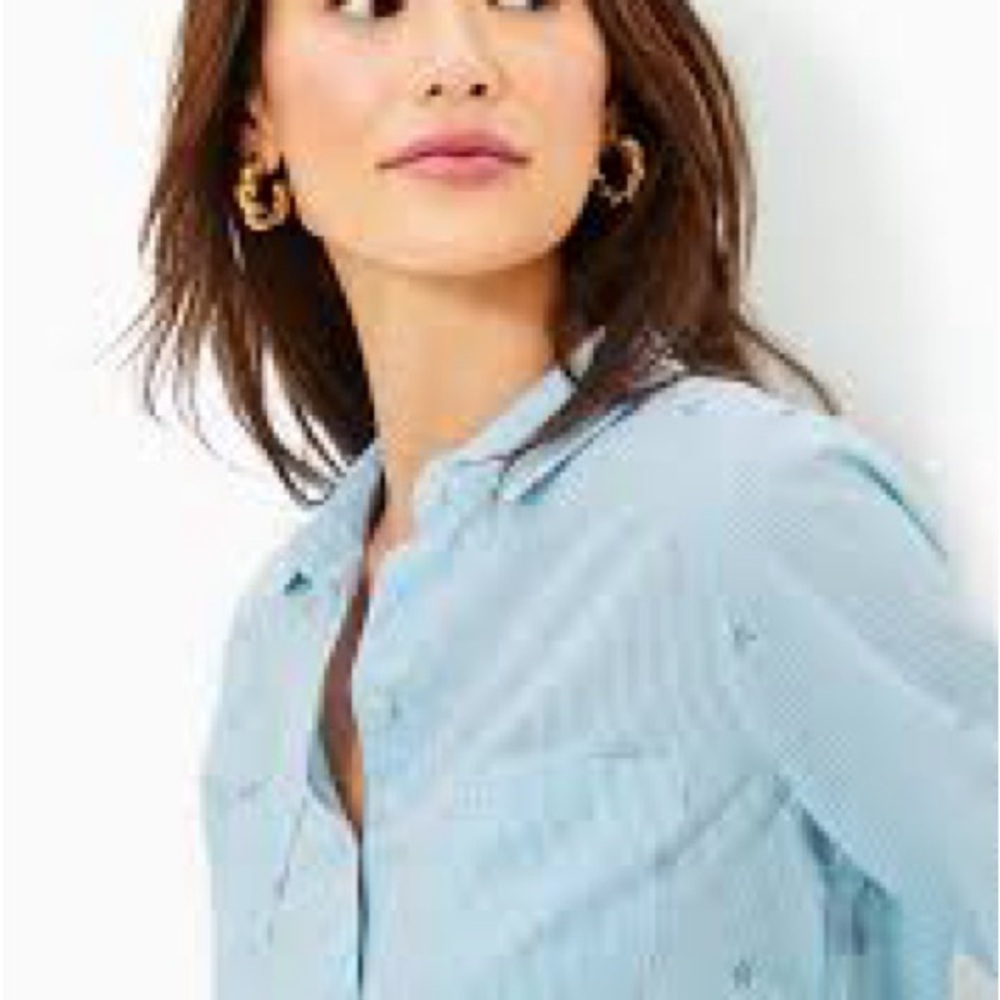 NWT Lily Pulitzer Sea View Button Down- Seaside Star - Picture 4 of 10
